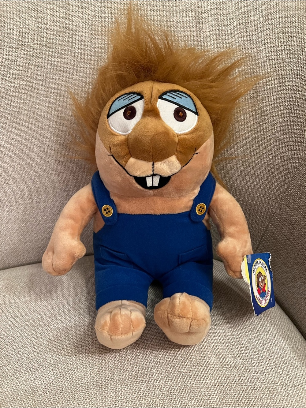 New 2000 Mercer Mayer's Little Critter Plush Stuffed Animal Blue Overalls